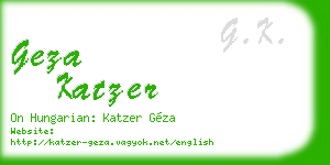 geza katzer business card